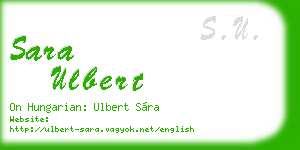 sara ulbert business card