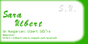 sara ulbert business card